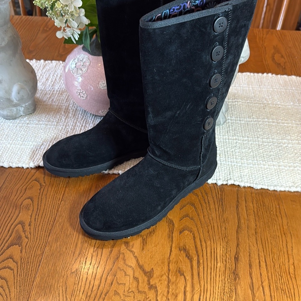 UGG Black Lo Pro Fold Over Boots - Picture 2 of 14